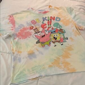 Nickelodeon SpongeBob 'Be Kind' Tie-Dye Tee - Multicolor Pastel Womens Tshirt